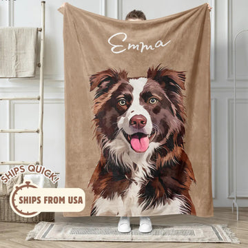 Custom Pet Blanket Using Pet Photo + Name
