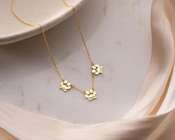 Personalized Tiny Dog Cat Paw Necklace