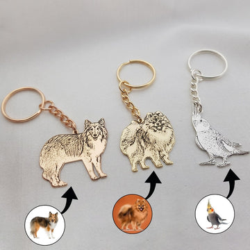 Custom Pet Photo Keychain – Personalized Keyring with Your Pet’s Picture
