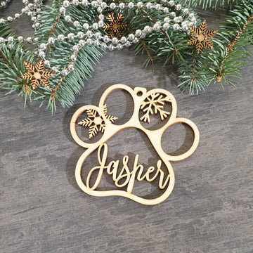 Personalized Paw Ornament Custom Dog Christmas decor
