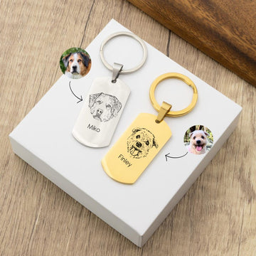 Custom pet portrait keychain