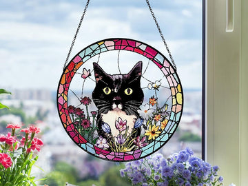 Custom Pet Portrait Stained Glass Suncatcher