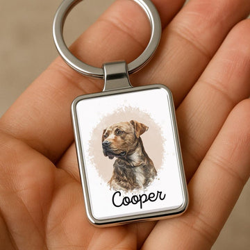 Custom Pet Portrait Keychain – Unique Personalized Gift for Pet Owners