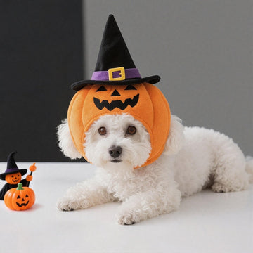 Halloween Pumpkin Pet Hat – Adjustable Costume for Cats & Dogs