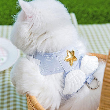 Star Cat harness Wings 2 Color Large Carrier Leash Set