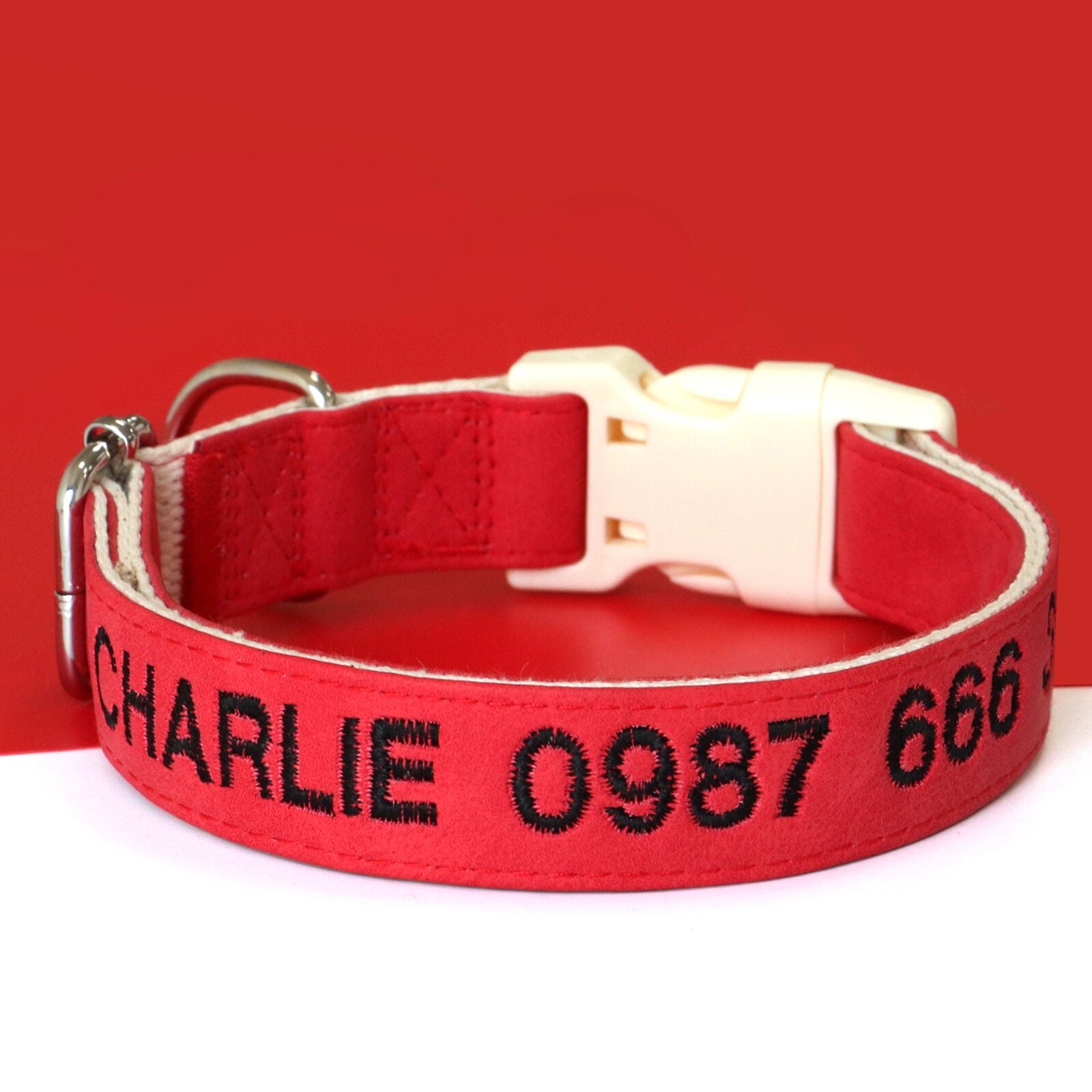 Pet Artist Personalized Dog Collar Customised Embroidered Name & Phone Number