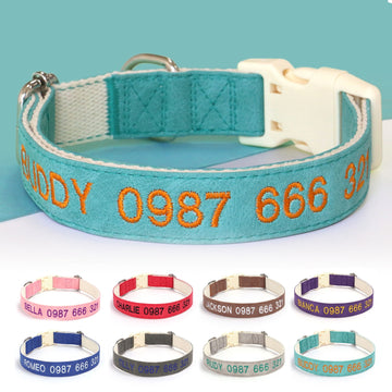 Pet Artist Personalized Dog Collar Customised Embroidered Name & Phone Number