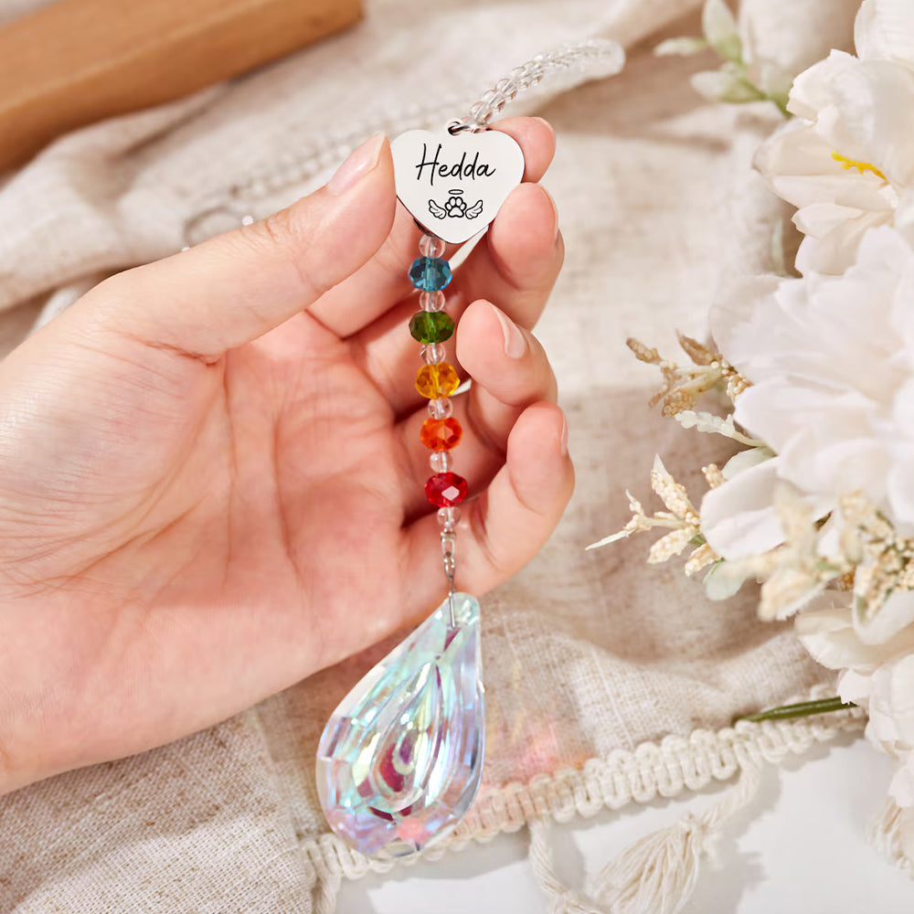 Personalized Pet Memorial Hanging Crystal Prism