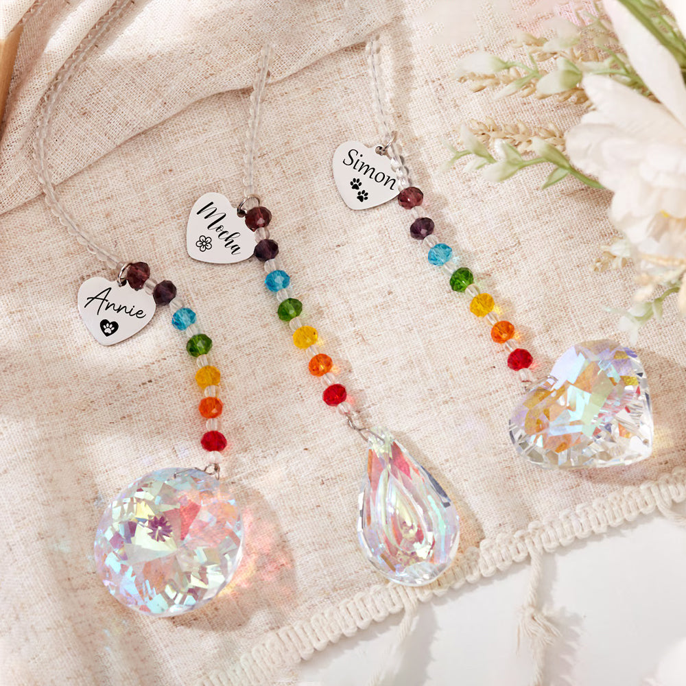 Personalized Pet Memorial Hanging Crystal Prism
