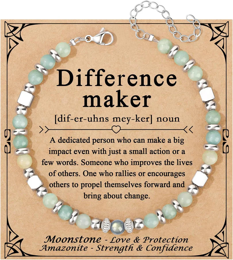 Gifts for Women Moonstone Bracelet Colorful Imperial Jasper Stainless Steel Beads Bracelets, Mothers Day Birthday Christmas Valentines Graduation Gifts