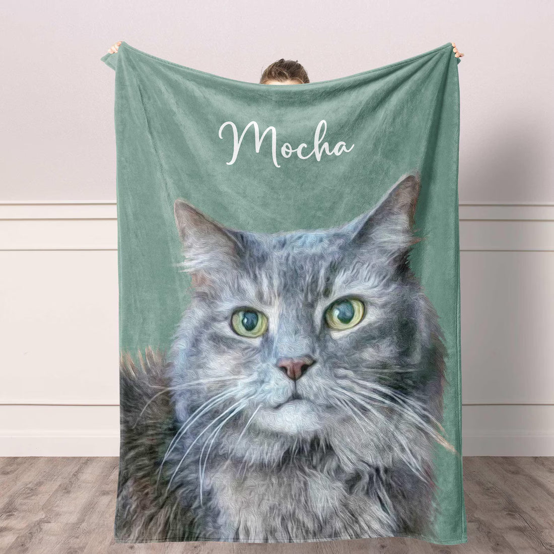 Custom Pet Blanket Using Pet Photo + Name