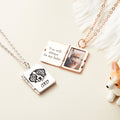 Custom Pet Portrait Book Locket Necklace