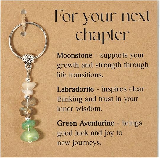 For Your Next Chapter – Crystal Keychain Graduation Gift for Her.  Strength, Wisdom & Good Luck