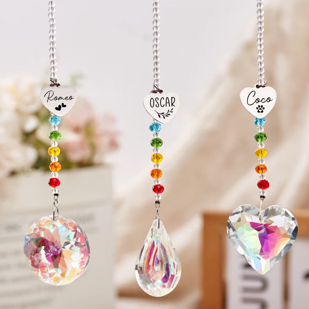 Personalized Pet Memorial Hanging Crystal Prism