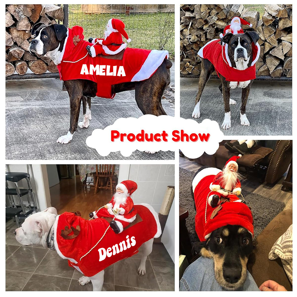 Personalized Christmas Santa Pet Riding Clothes