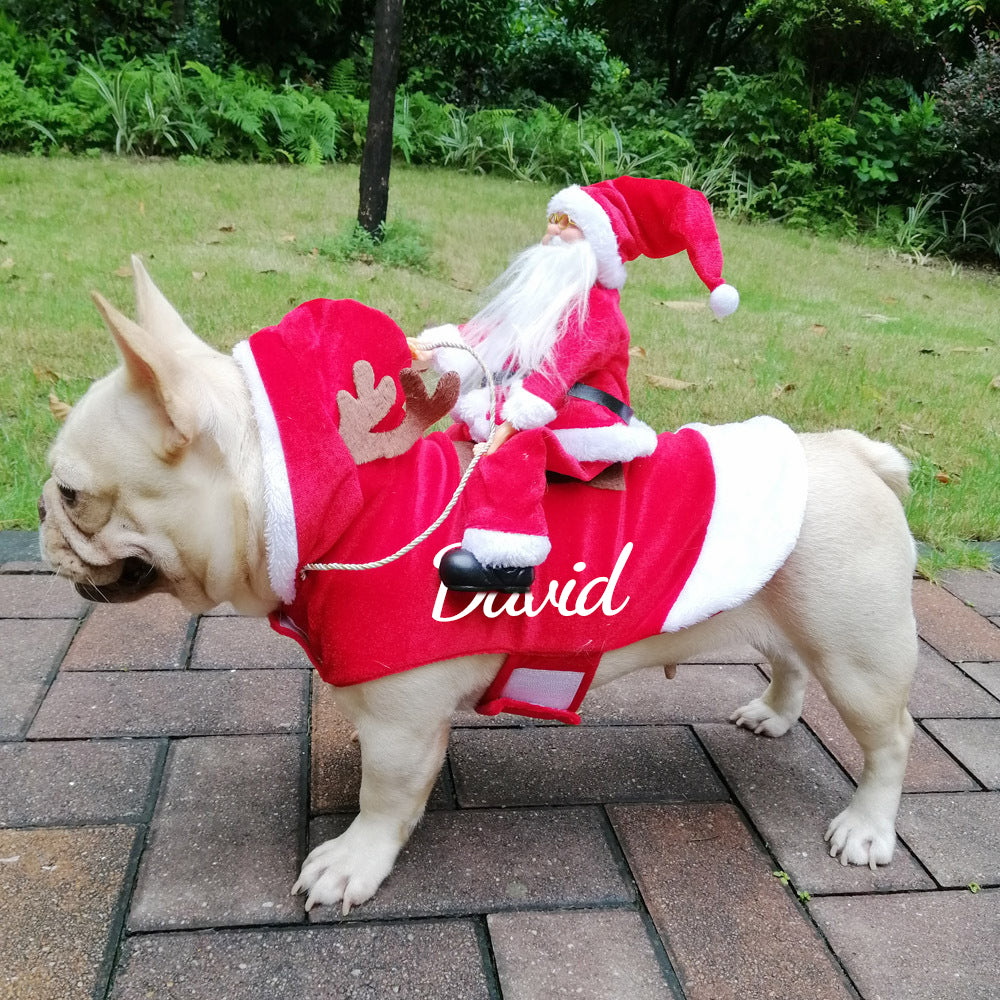 Personalized Christmas Santa Pet Riding Clothes