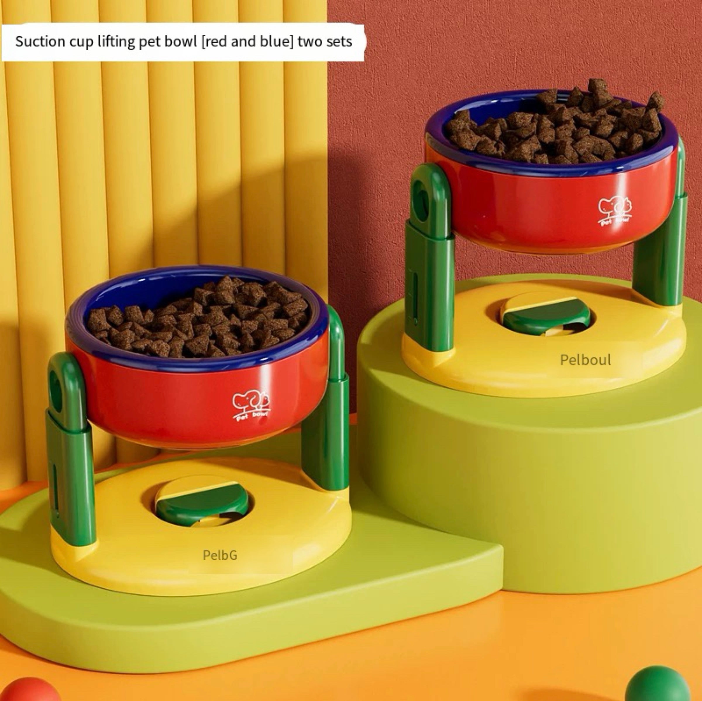 Adjustable height cat bowl