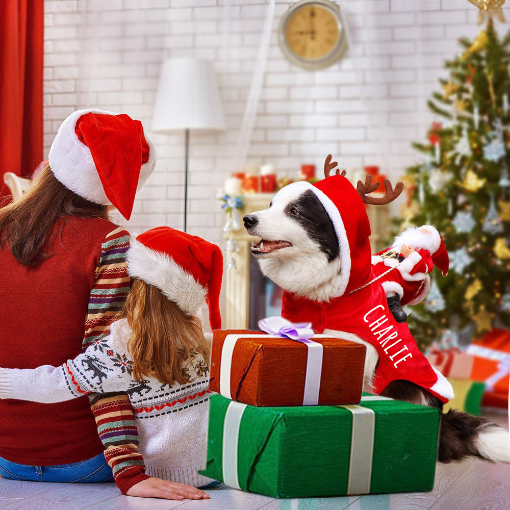 Personalized Christmas Santa Pet Riding Clothes