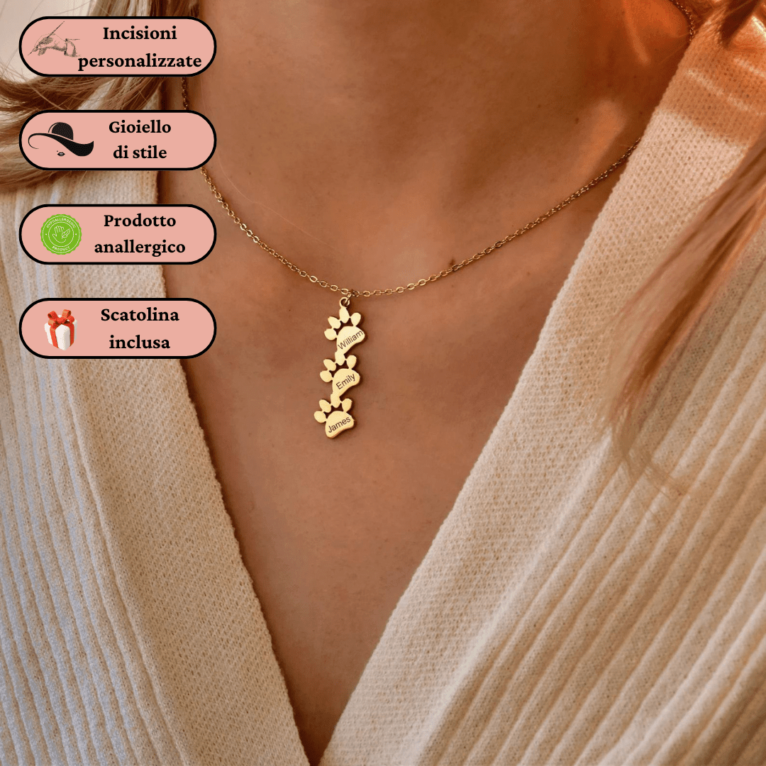 Personalized Cat Paw Necklace