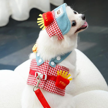 3-in-1 Pet Harness Set – Comfortable Adjustable Harness, Leash & Sun Hat