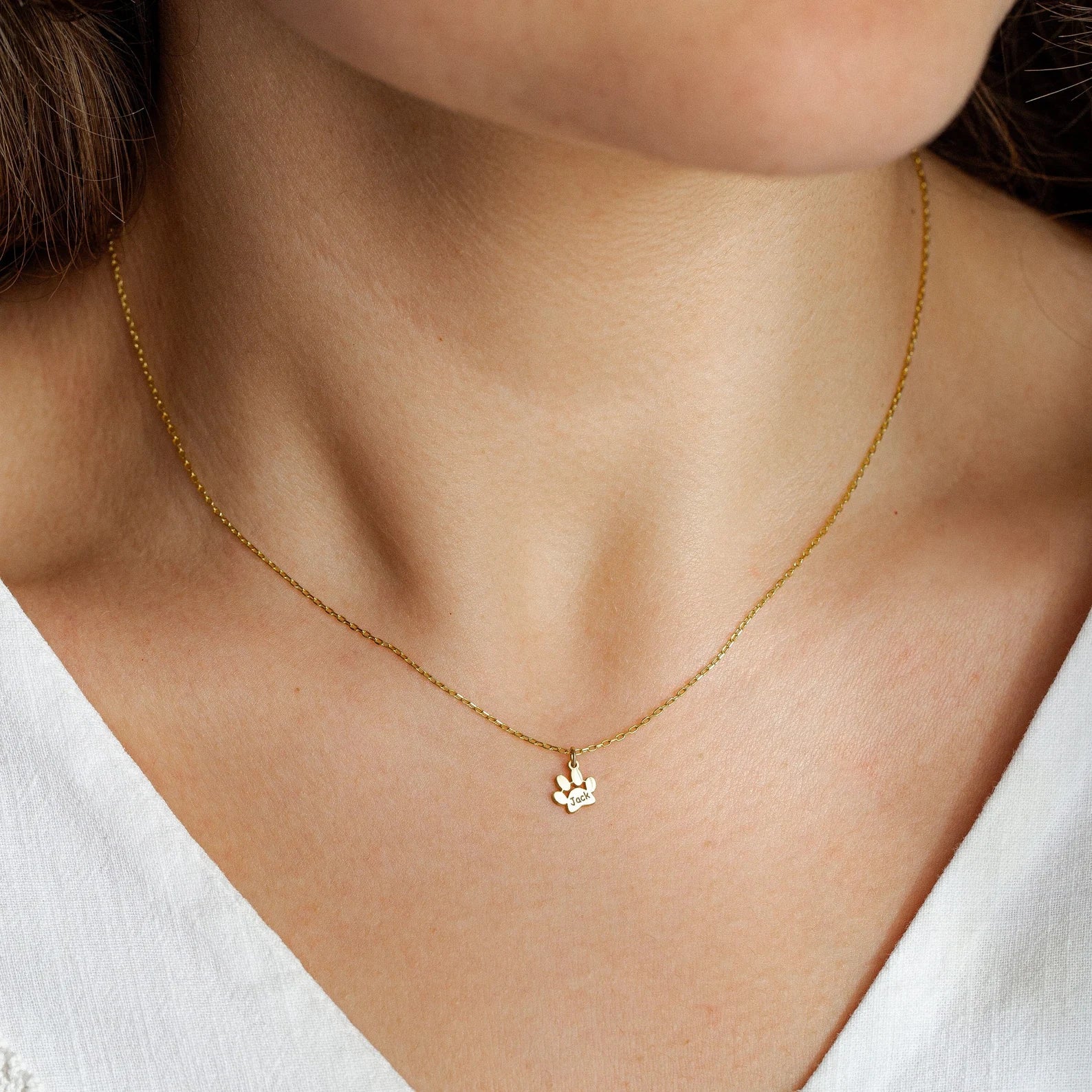 Personalized Cat Paw Necklace
