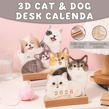 3D Desk Calendar with Cats and Dogs – a full year of cuteness on your desk