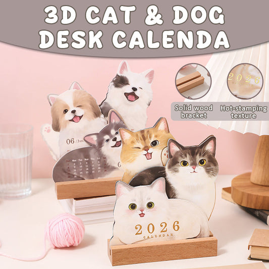3D Desk Calendar with Cats and Dogs – a full year of cuteness on your desk