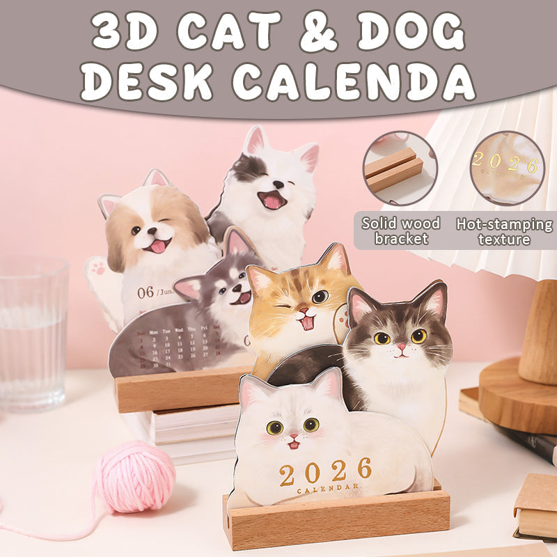 3D Desk Calendar with Cats and Dogs – a full year of cuteness on your desk