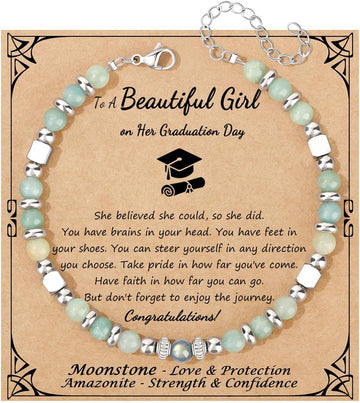 Gifts for Women Moonstone Bracelet Colorful Imperial Jasper Stainless Steel Beads Bracelets, Mothers Day Birthday Christmas Valentines Graduation Gifts