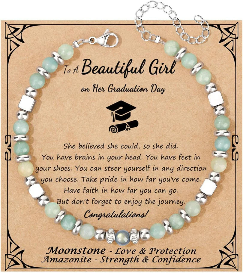 Gifts for Women Moonstone Bracelet Colorful Imperial Jasper Stainless Steel Beads Bracelets, Mothers Day Birthday Christmas Valentines Graduation Gifts