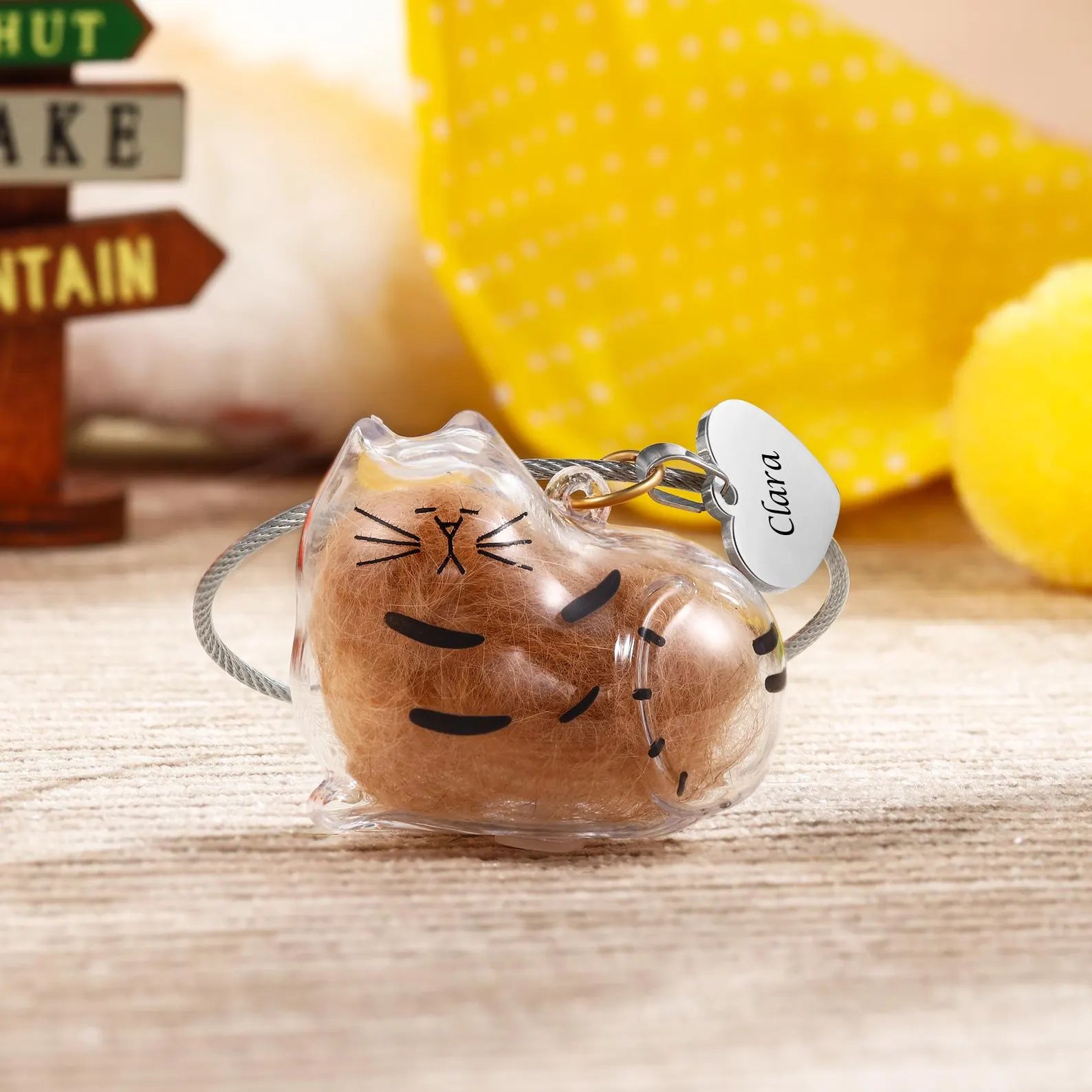 Cute Pet Fur keepsake Keychain