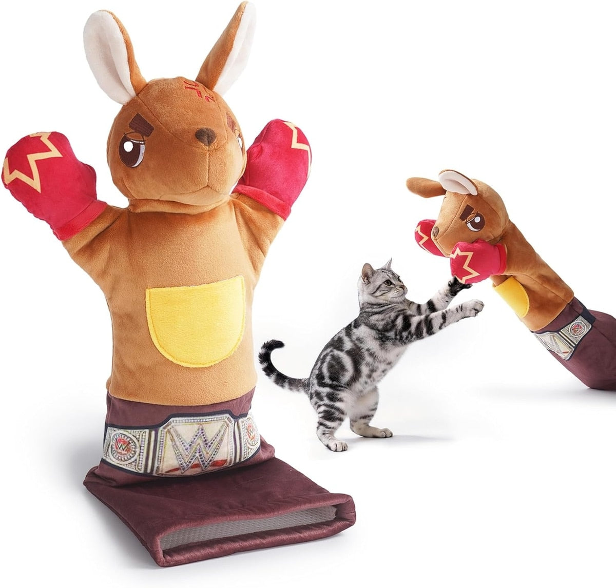 Interactive Kangaroo Cat Kicker Toy with Catnip Pocket