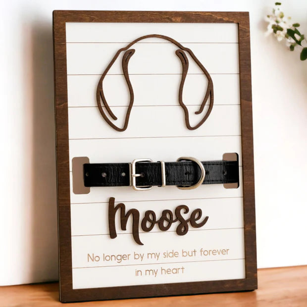 Boho Pet Memorial Decor Framed Dog Ear Drawing Keepsake