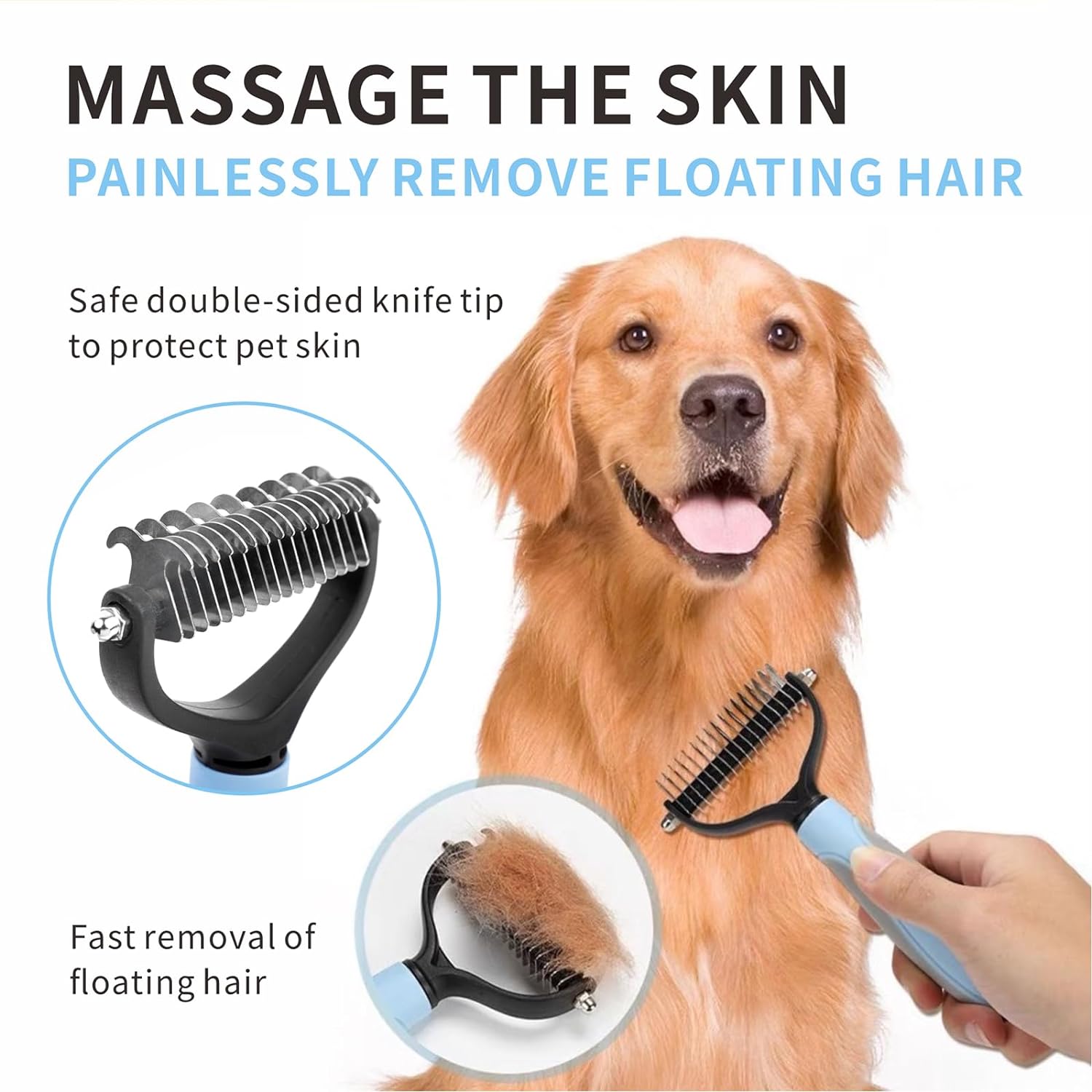 2-in-1 Dematting & Deshedding Pet Grooming Brush