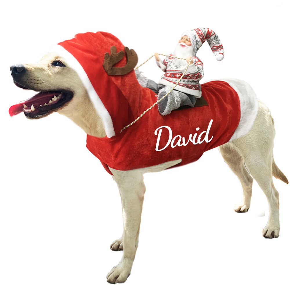 Personalized Christmas Santa Pet Riding Clothes