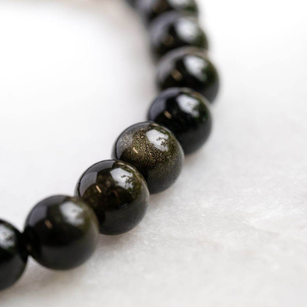 Black Cat Chakra “Power of 23” Positive Energy Golden Obsidian Bracelet