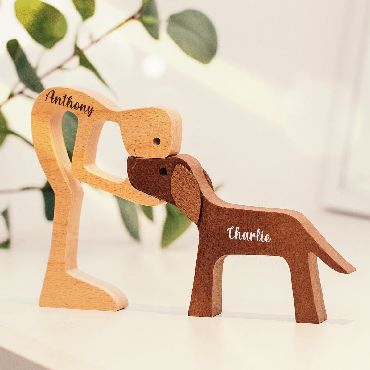 Personalized Wooden Pet Carving – Custom Pet Figurine Gift