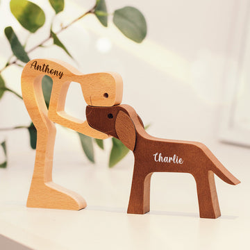 Personalized Wooden Pet Carving – Custom Pet Figurine Gift