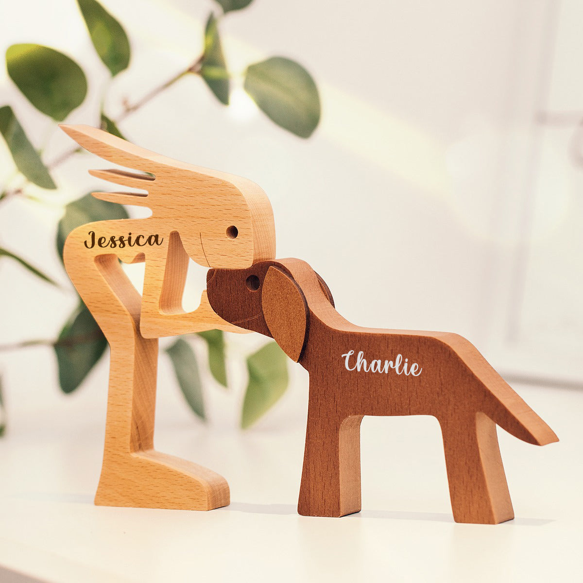Personalized Wooden Pet Carving – Custom Pet Figurine Gift