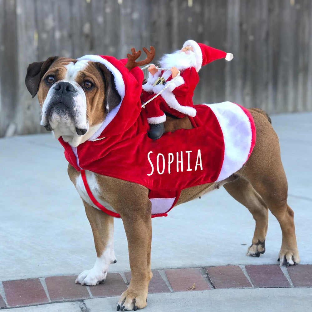 Personalized Christmas Santa Pet Riding Clothes