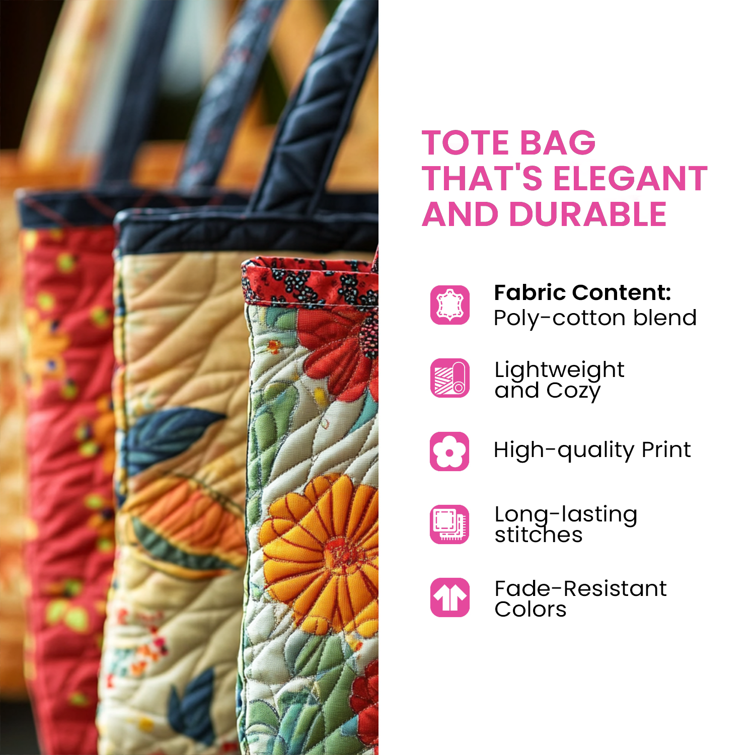 Soft Yarn Twins Quilted Tote Bag