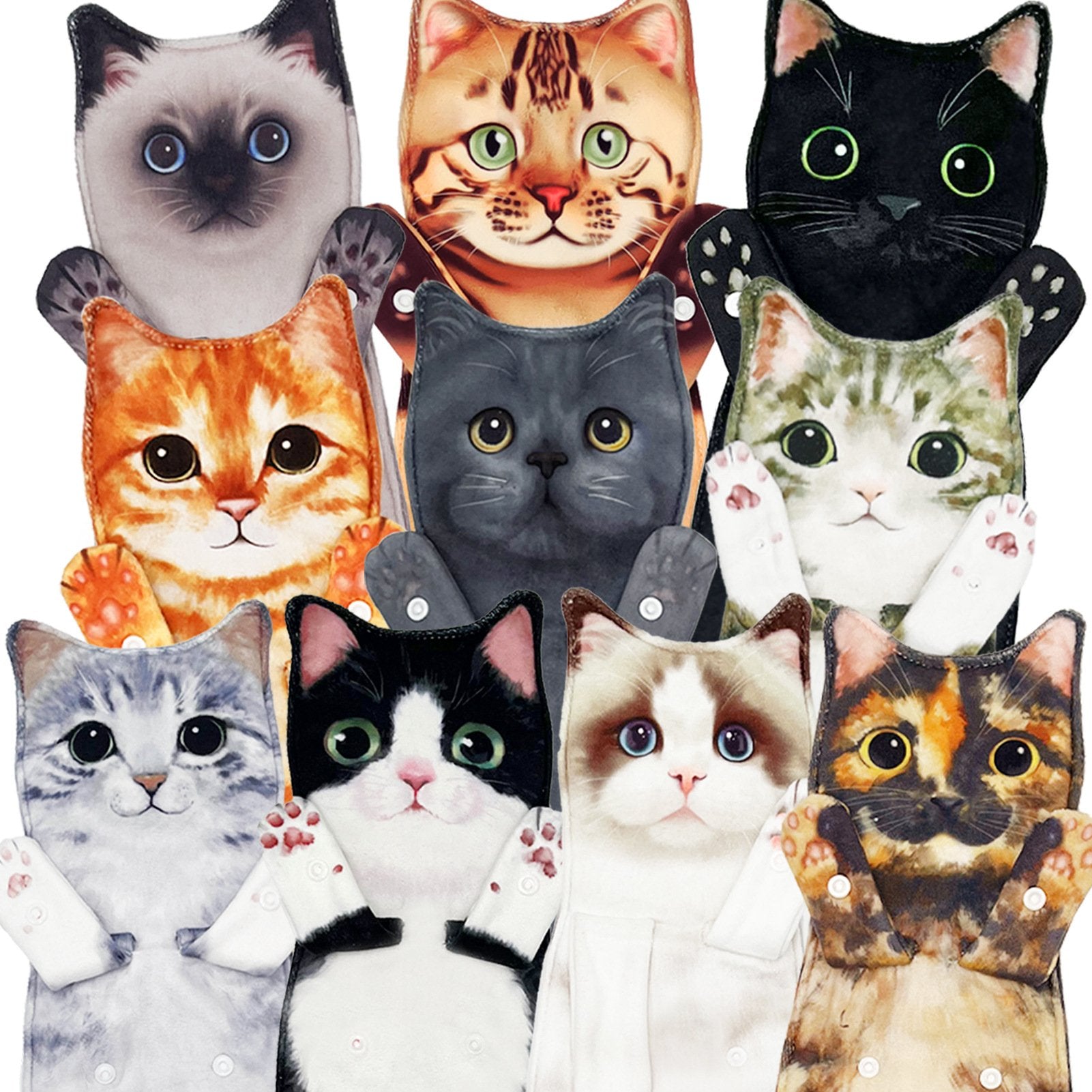 Funny Cat Hand Towels
