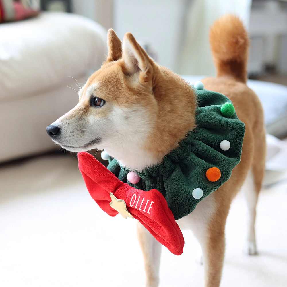Personalized Funny Christmas Pet Bow Tie Scarf
