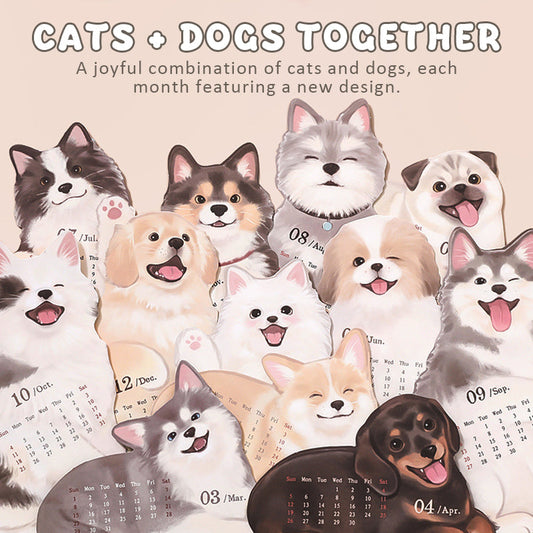 3D Desk Calendar with Cats and Dogs – a full year of cuteness on your desk