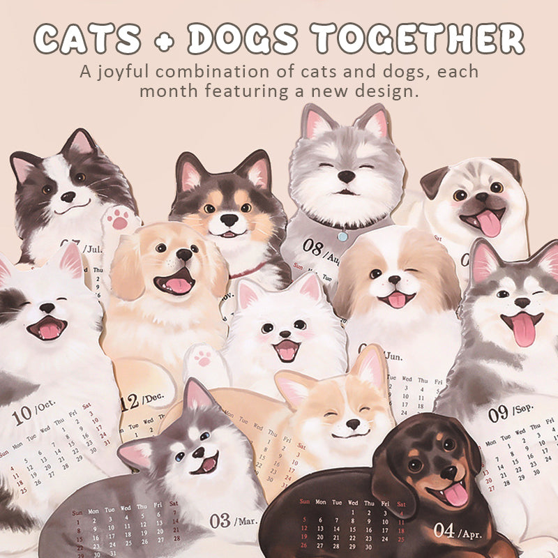 3D Desk Calendar with Cats and Dogs – a full year of cuteness on your desk