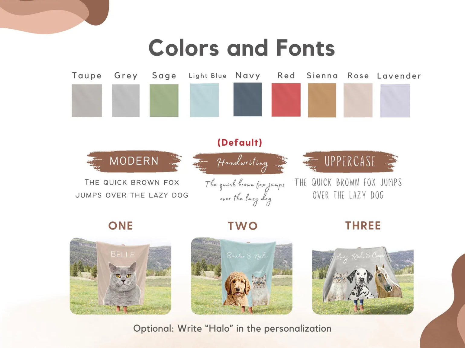Custom Pet Blanket Using Pet Photo + Name