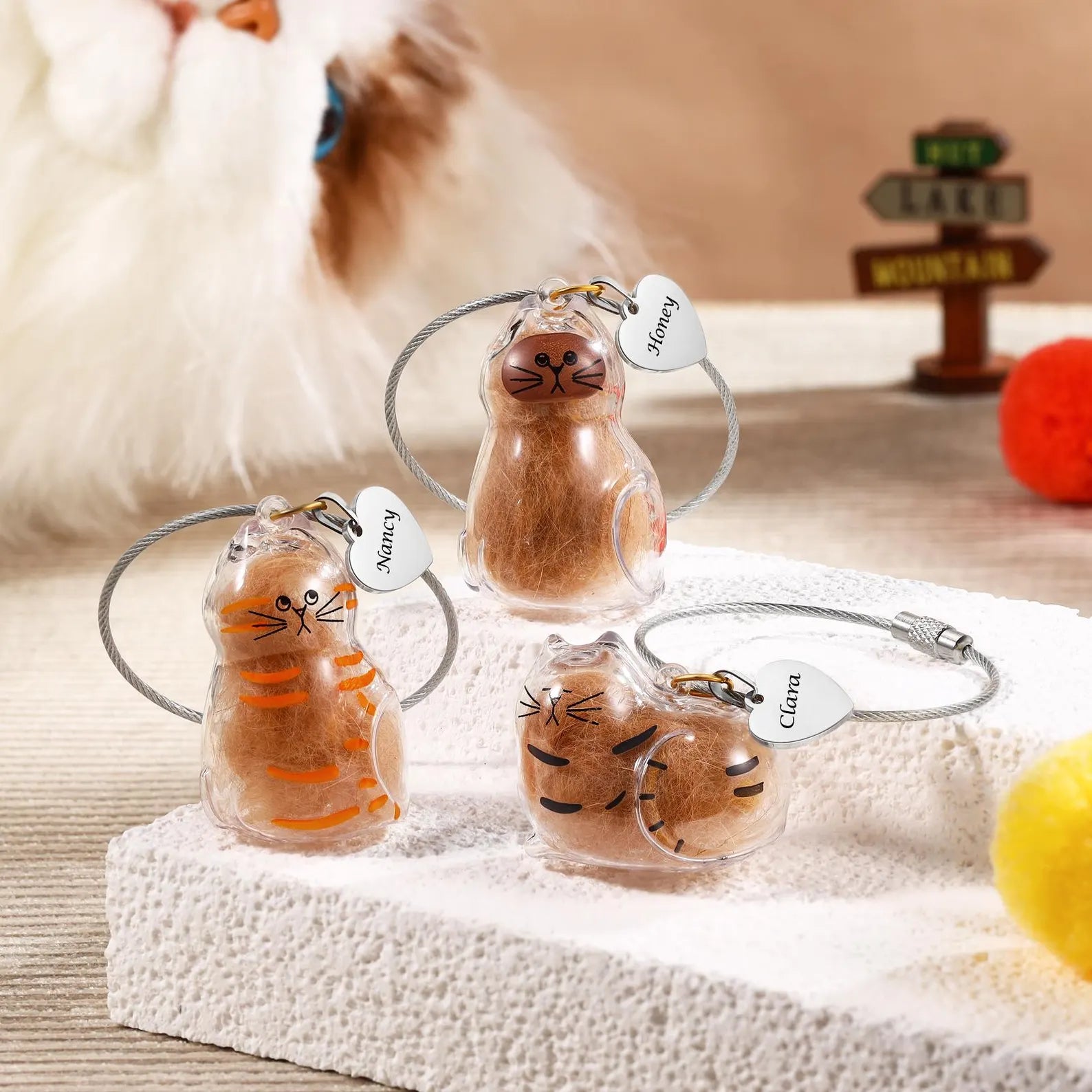 Cute Pet Fur keepsake Keychain