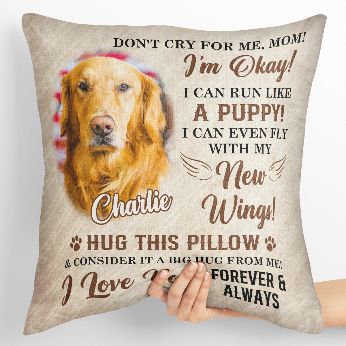 Don't Cry For Me, Mom - Personalized Upload Photo Pillow