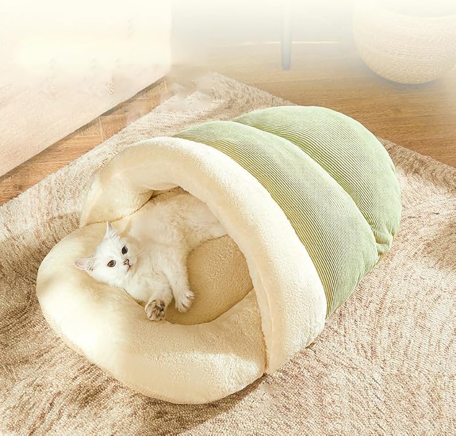 Cozy Semi-Enclosed Cat Cave Bed