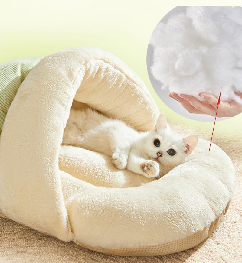 Cozy Semi-Enclosed Cat Cave Bed